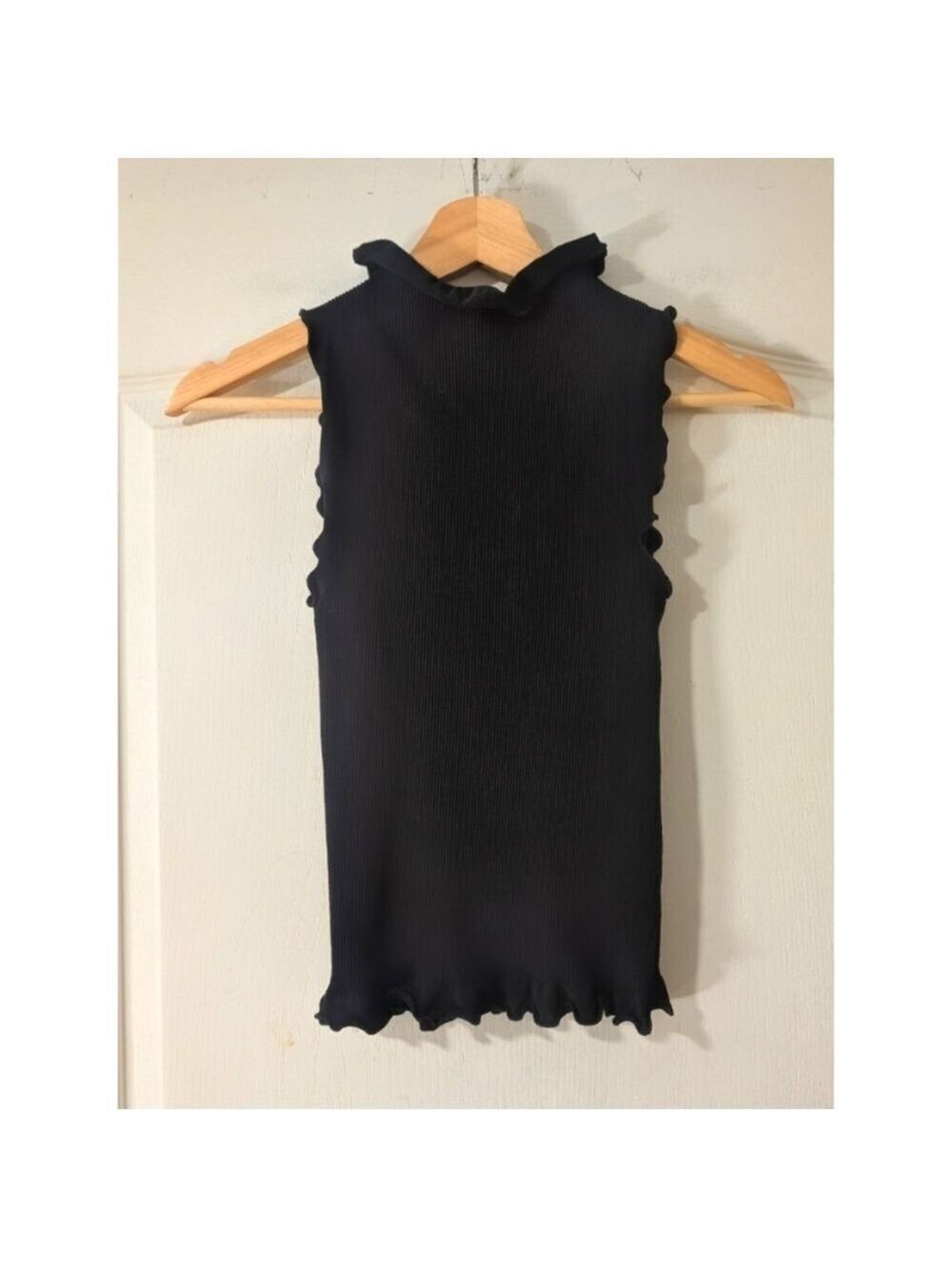 NEW Free People Intimately | Rib + Lettuce Muscle Tank In Black (M/L) - Picture 5 of 10